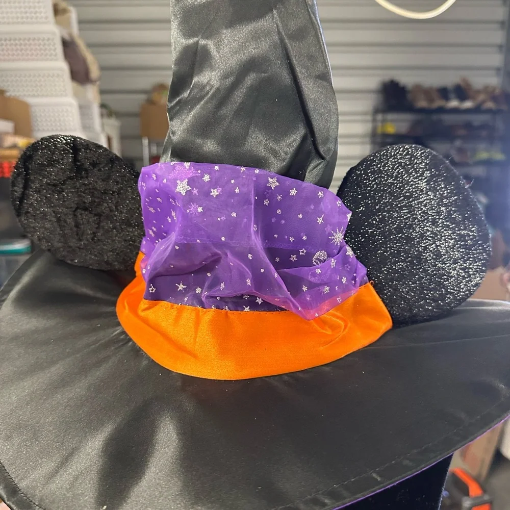 Disney Halloween Witch Hat with Ears - Black, Purple, and Orange‎